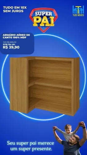 Armario aéreo de canto para cozinha