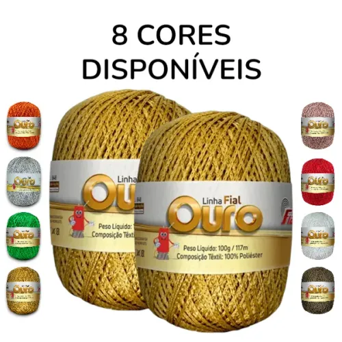 Kit 2 Unidades Linha Fial Ouro 100g 117m - Escolha A Cor