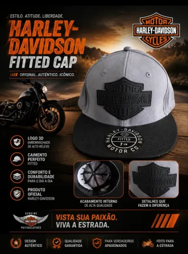 Boné Harley-Davidson Aba Reta 7 1/8