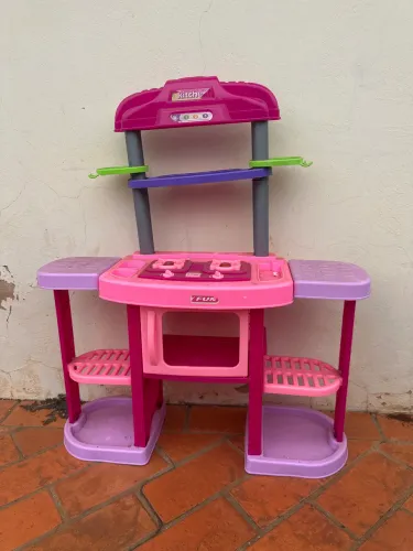 Cozinha Infantil de Brinquedo Rosa - Completa