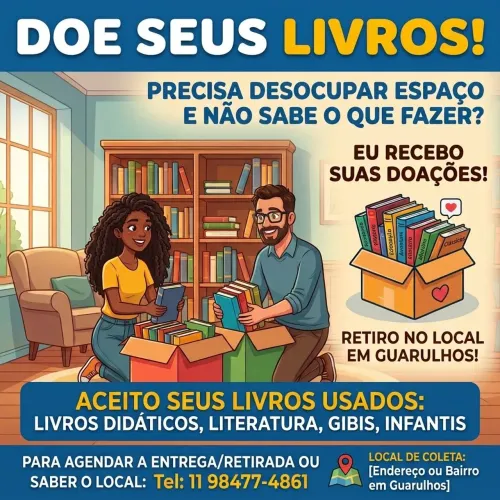 Retiramos Doações de Livros/Disco/Cds