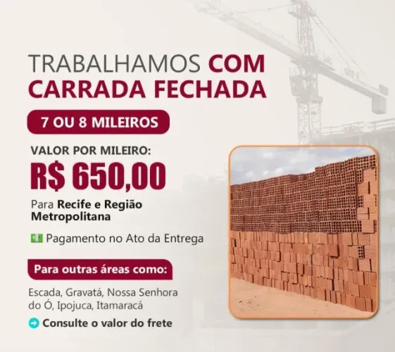 Tijolos 8 furos direto da fabrica