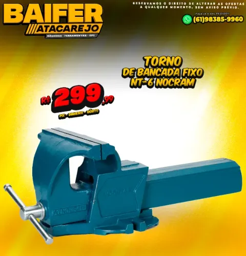 Torno de Bancada Fixo NT-6 Nocram