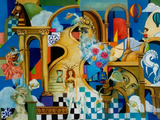 Sinfonia onírica/ pintura á óleo sobre tela surrealista