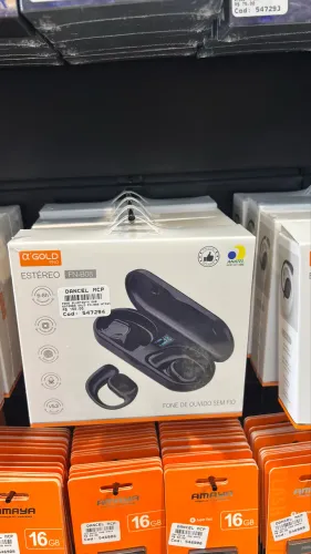 Fone de Ouvido Bluetooth A'Gold Fn-B08 Preto Condução Óssea Atividades Físicas
