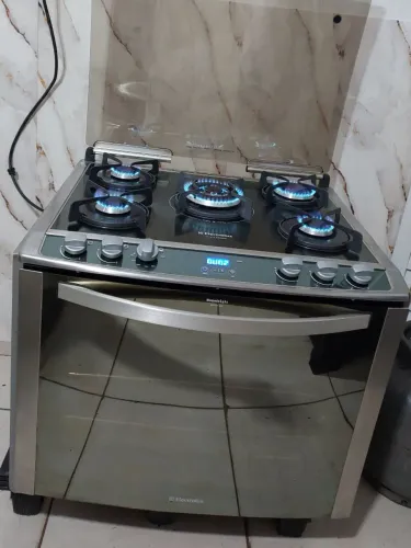 Fogão de Embutir Electrolux Inox 5 bocas Mesa de vidro 