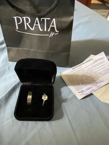 Par de aliança de aliança de prata