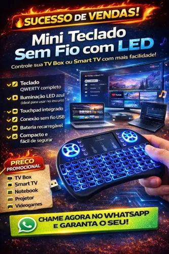 VENDO MINI TECLADO COM LED SEM FIO