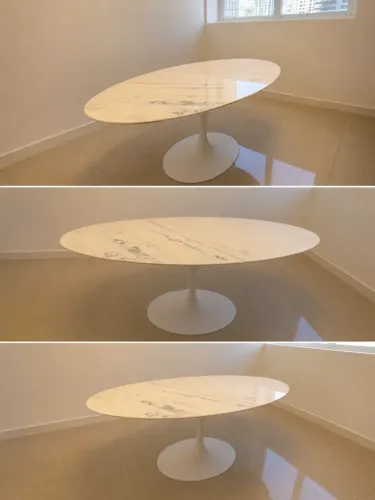 Mesa Saarinen Oval 1,60x0,90 em Mármore Natural