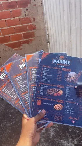 Cardápio plastificado por 10,00