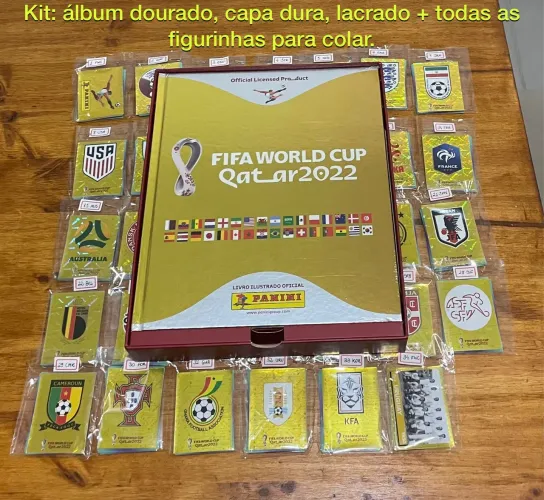 Album capa dourada 2022 + figurinhas para colar