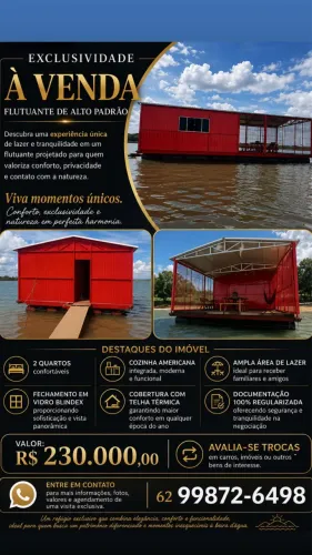 Flutuante de Alto Padrão à Venda ou troca Abadiânia-Go
