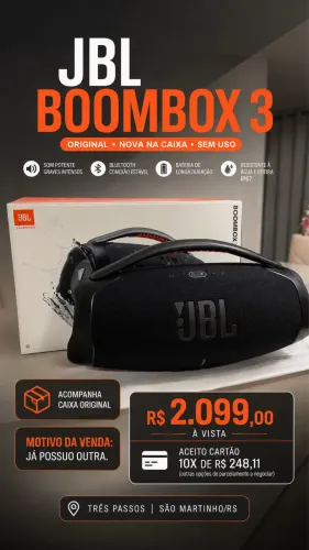 JBL Boombox 3 | ORIGINAL NOVA NA CAIXA | ACEITO CARTÃO EM ATÉ 10X