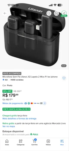Microfone sem fio ULANZI J12 LAPELA 2 mics