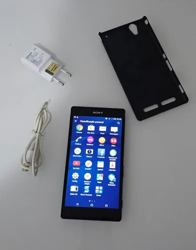 Smartphone Sony Xperia T2 Ultra D5322 Preto + Carregador E Capinha