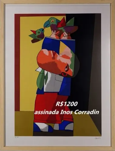 Inos Corradin Serigrafia 54x38 cm assinada à lápis.
