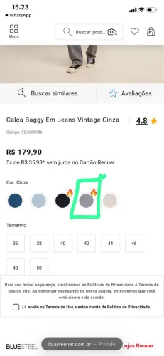 Calça Baggy em Jeans Vintage - Azul Médio