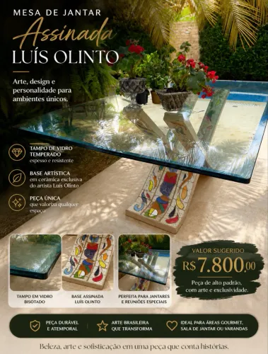 Mesa de jantar assinada por Luís Olinto