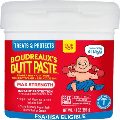 Creme Boudreaux's Butt Paste Max Strength pote de 396 g com tampa flip-top