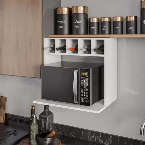 Suporte para Micro-ondas com Adega em MDF - Prático e Elegante