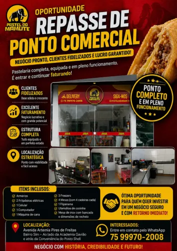 Pastelaria com todo os maquinários, pronto para funcionar
