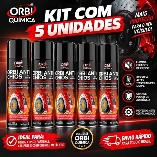 Kit 5 und Orbi Anti Chios Elimina Chiados De Pastilhas De Freios 200ml