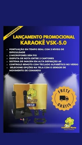 Aparelho de karaokê VSK 5.0 lançamento com 11.999 músicas