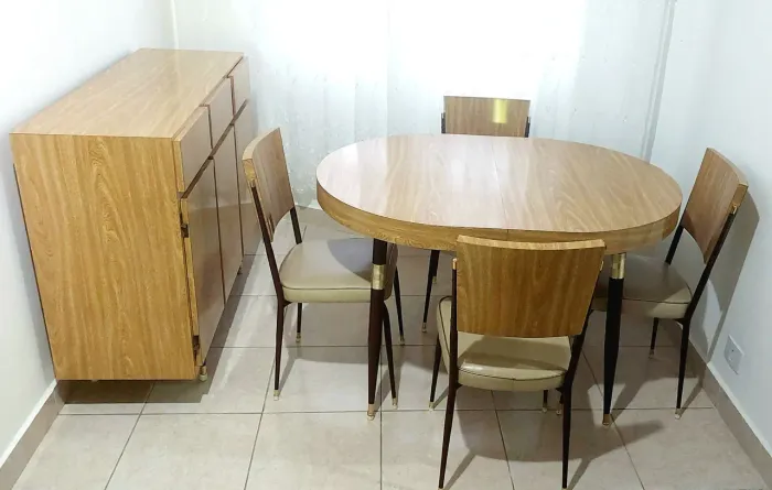 Conjunto Mesa e Buffet Etager de Fórmica Anos 70