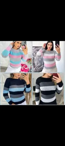 Suéter Listrado Colorido - Moda Feminina