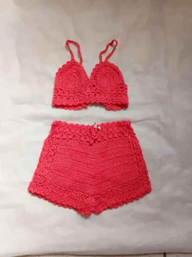 Conjunto infantil de crochê de 1 a 2 anos