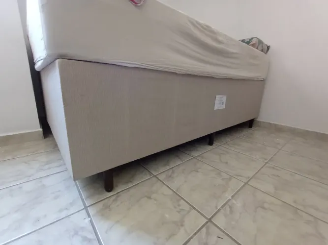 Cama box bege Kingflex casal