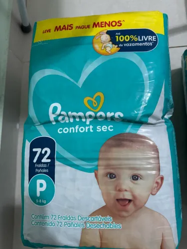 2 Pacotes de Fraldas Pampers P