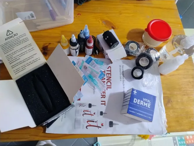 Material de tatuagem completo