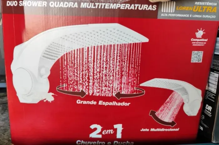 Chuveiro e ducha 2 em 1 duo shower quadra multitemperaturas LORENZETTI ( NOVO)