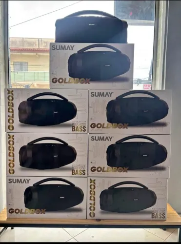 Caixa de som Bom box Gold box sumay 120w novos lacri