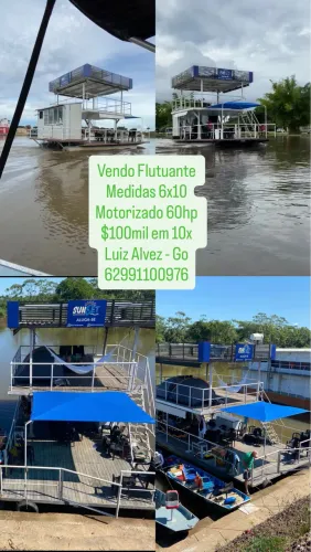 Flutuante com motor 60hp 100mil