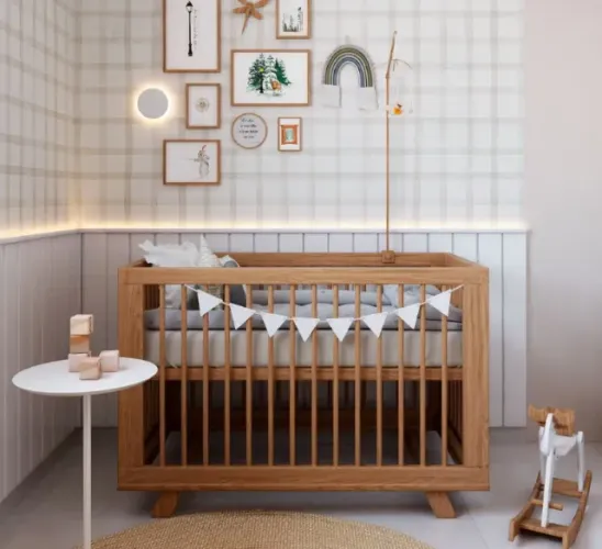 Berço Cama Kaike TulipaBaby - Madeira Maciça (3 Níveis/Muito Novo/Completo/Design)