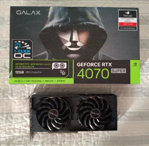 Placa de Vídeo Galax GeForce RTX 4070 Super 1-Click OC 2X TecLab Lite - Garantia: 06/11/27