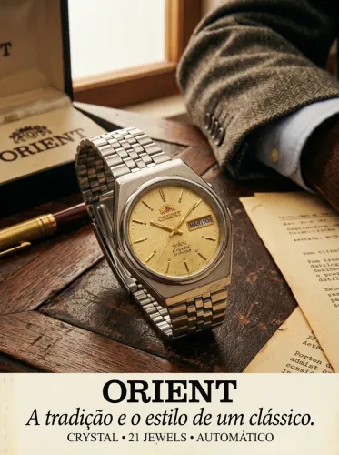 Relógio Orient "Crystal" 21 Jewels Automático Vintage - Dourado Original