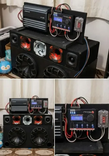 Som automotivo Completo com todos os cabos e uma caixa de som de brinde