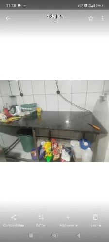 Mesa grande reforçada tampo de granito 
