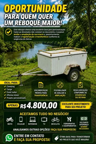 Reboque fechado sem medidas no documento ótimo para projeto