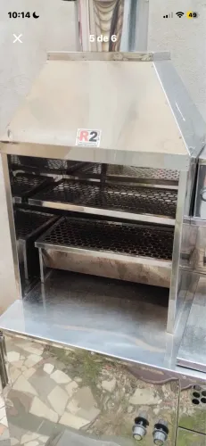 Carrinho Ambulante Multifuncional em Inox (Churrasquinho / Lanche / Salgados) - Marca R2