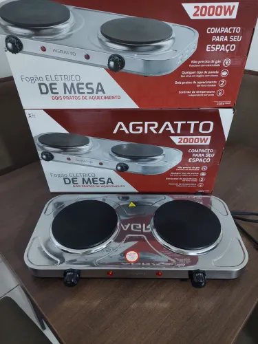Fogão elétrico dois pratos inox