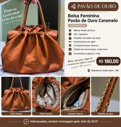 BOLSA PAVÃO DE OURO 