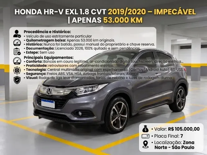 Honda HR-V EXL 1.8 Flexone 16V 5P Aut. 2020