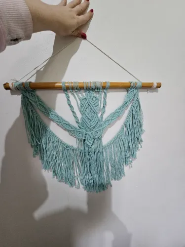 Painel de Macrame - azul claro
