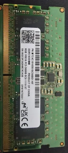 Memória Micron DDR5 8GB 5600MHz SODIMM para NOTEBOOK