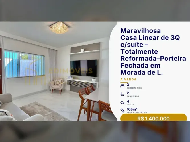 Incrível Casa Linear em Morada de Laranjeiras  Ventilação e Iluminação Natural!