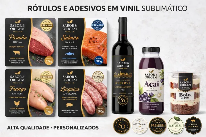 RÓTULOS E ADESIVOS EM VINIL 